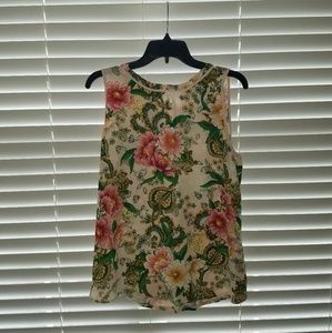 Loft floral sleeveless top NWOT